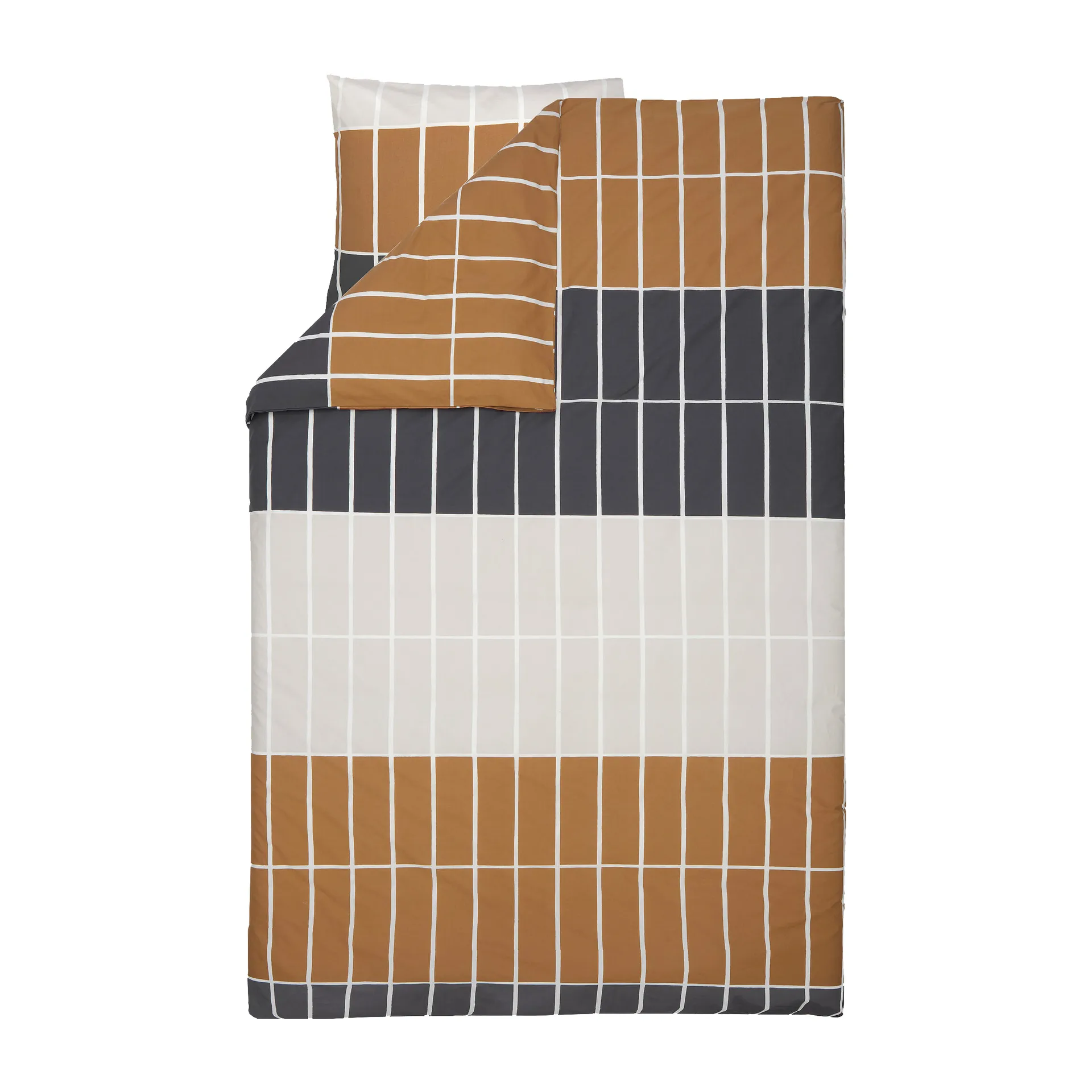 Housse de couette Tiiliskivi 150x210cm, Marron foncé-beige-charcoal Marimekko