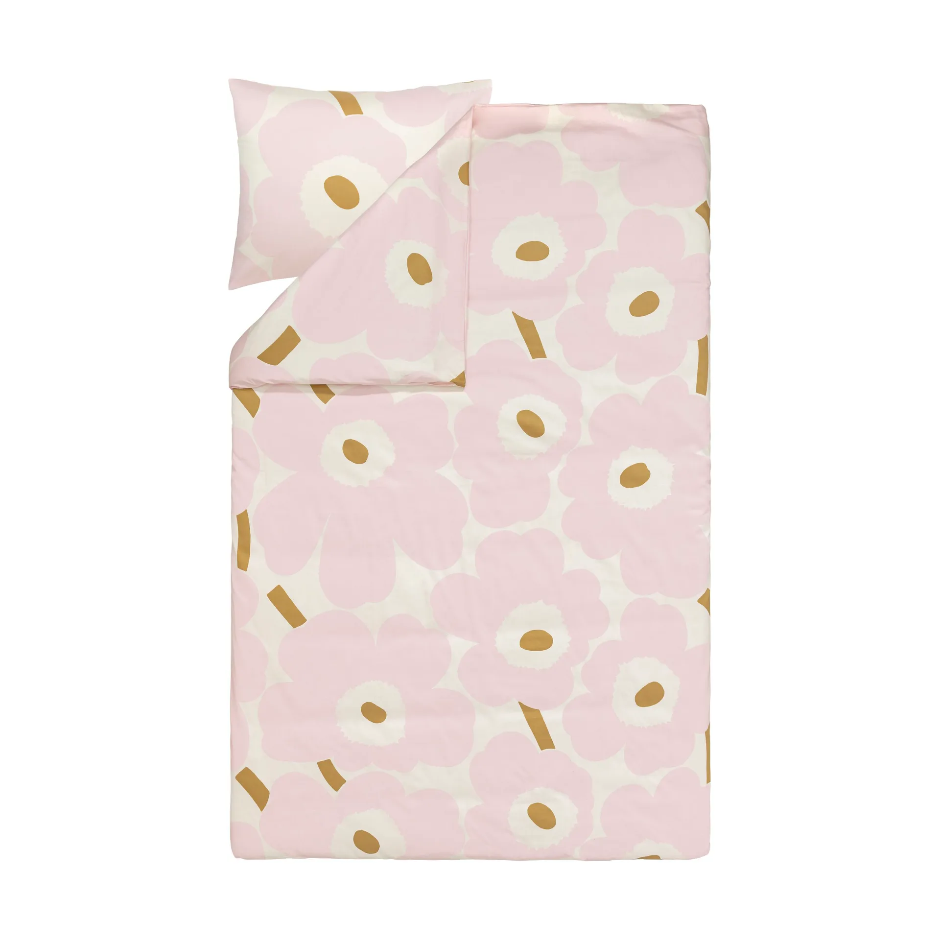 Housse de couette Unikko 150x210 cm + 50x60 cm, White-light pink-beige Marimekko