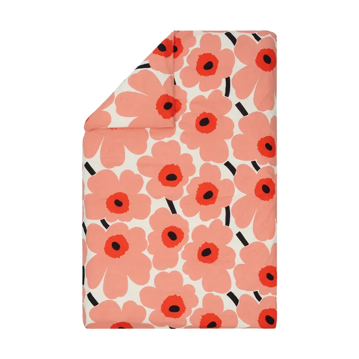 Housse de couette Unikko 150x210 cm - Off white-coral-orange red-charcoal - Marimekko