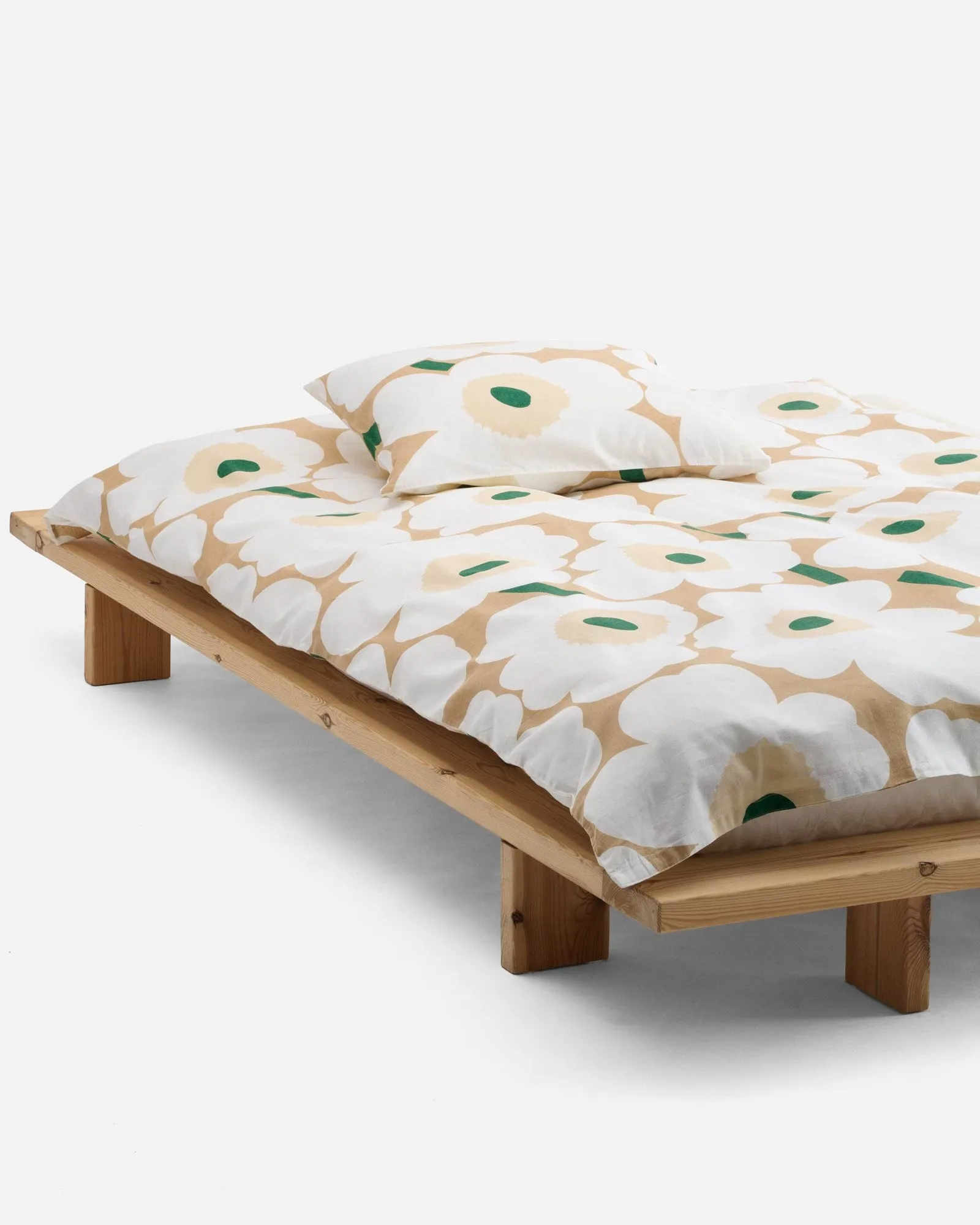 Housse de couette Unikko 150x210 cm, Sand-off white-hay-emerald Marimekko