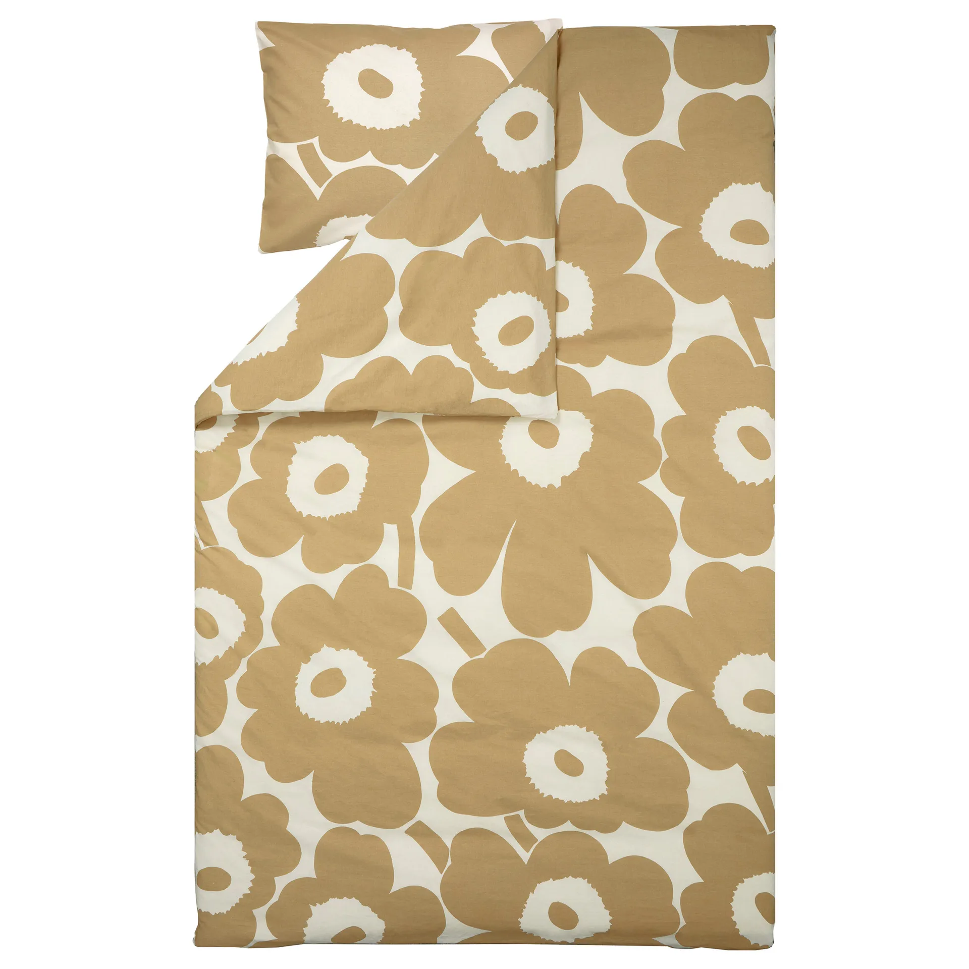 Housse de couette Unikko coton-chanvre 150x210 cm, Beige Marimekko
