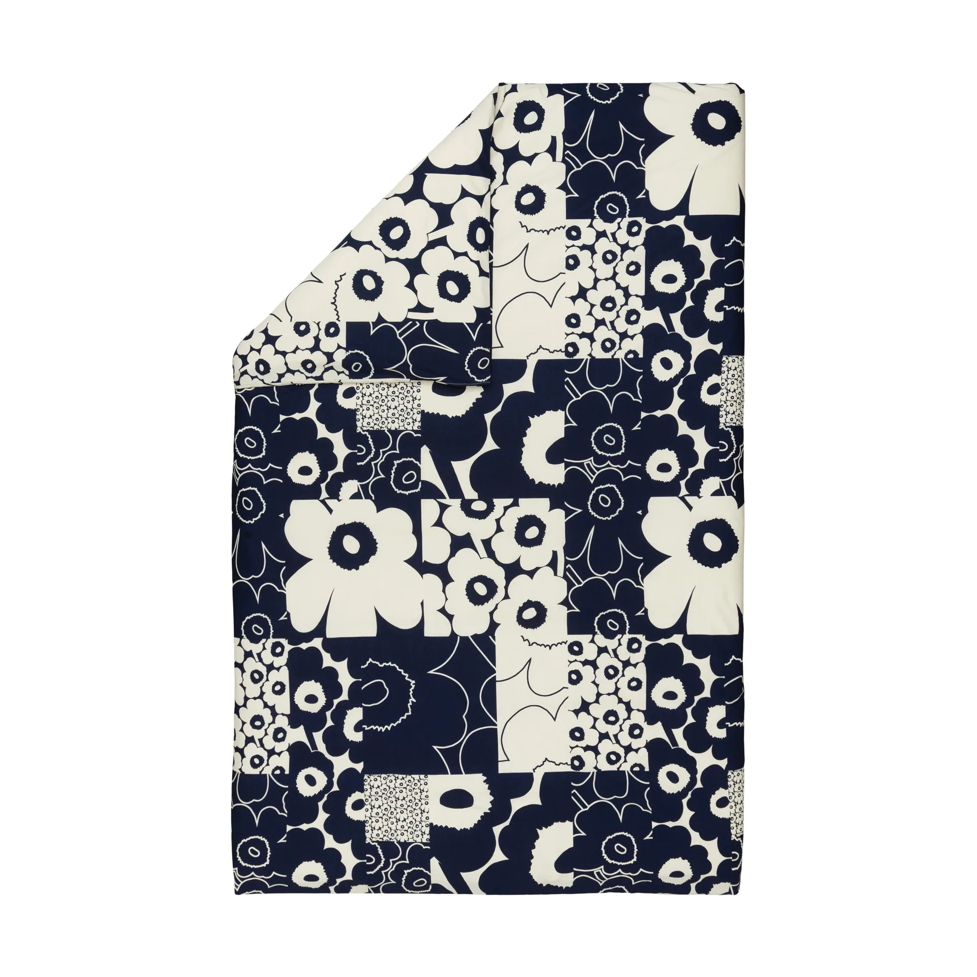 Housse de couette Unikko kollaasi 150x210 cm, Off-white-dark blue Marimekko