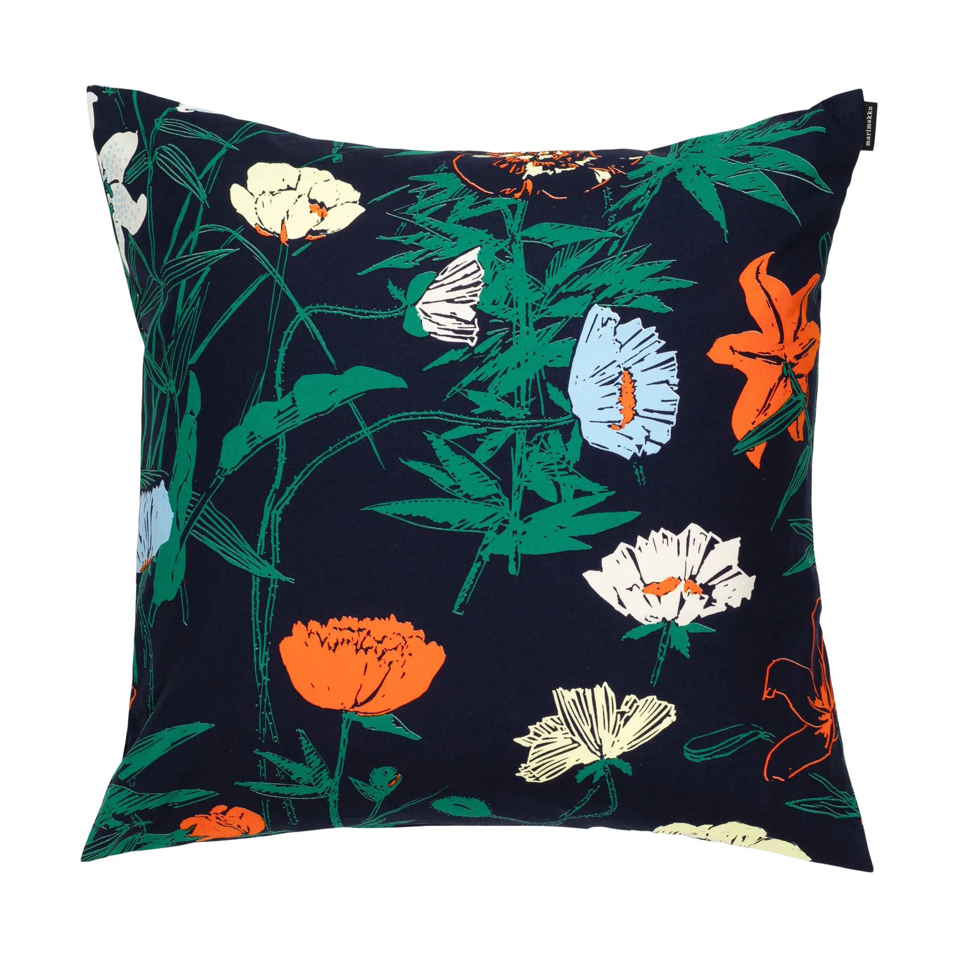 Housse de coussin Perenna 50x50 cm, Dark blue-green-lemon-orange Marimekko