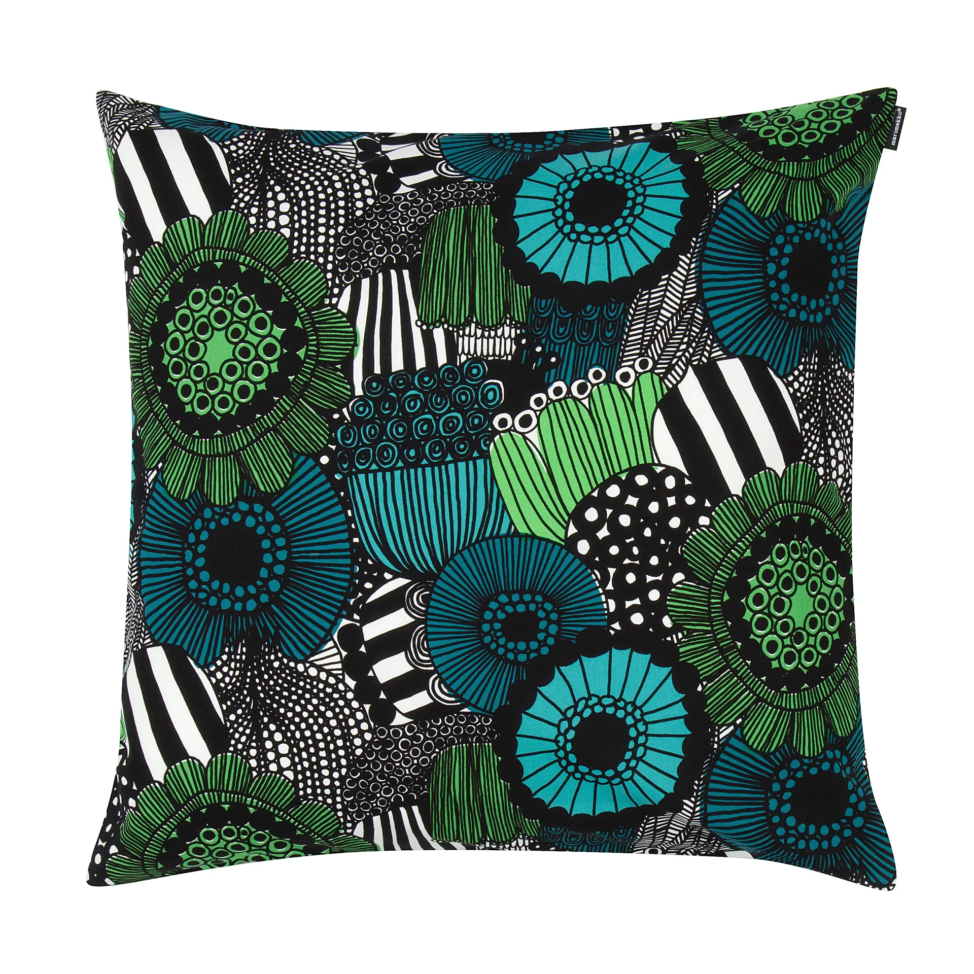 Housse de coussin Pieni Siirtolapuutarha 50x50 cm, vert-noir Marimekko