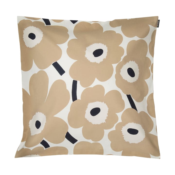 Housse de coussin Pieni Unikko 50x50 cm - Blanc cassé-beige-bleu foncé - Marimekko