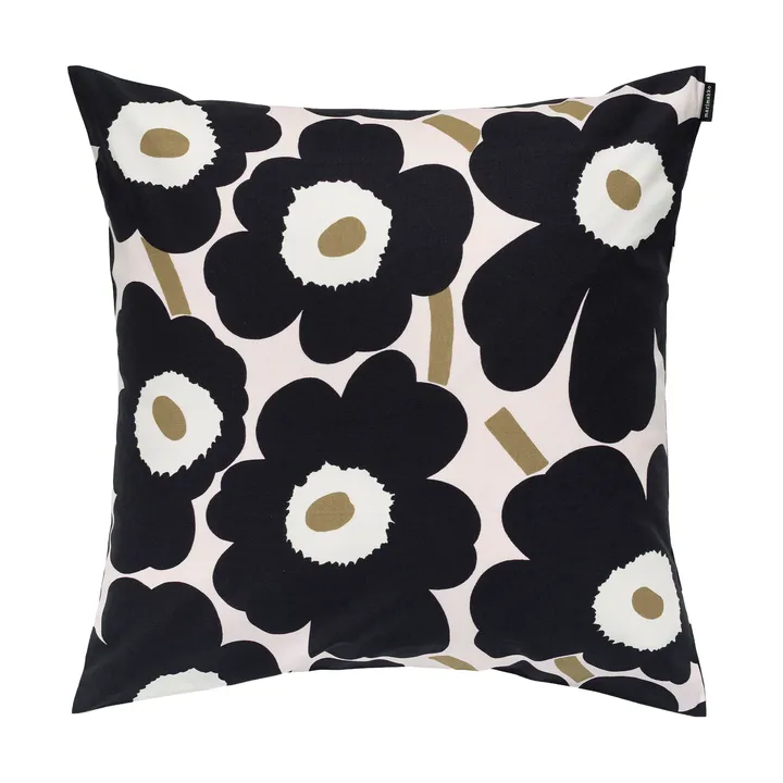 Housse de coussin Pieni unikko 50x50 cm - Pink-charcoal-light brown - Marimekko