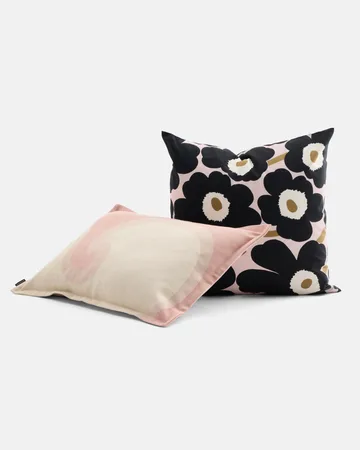 Housse de coussin Pieni unikko 50x50 cm - Pink-charcoal-light brown - Marimekko