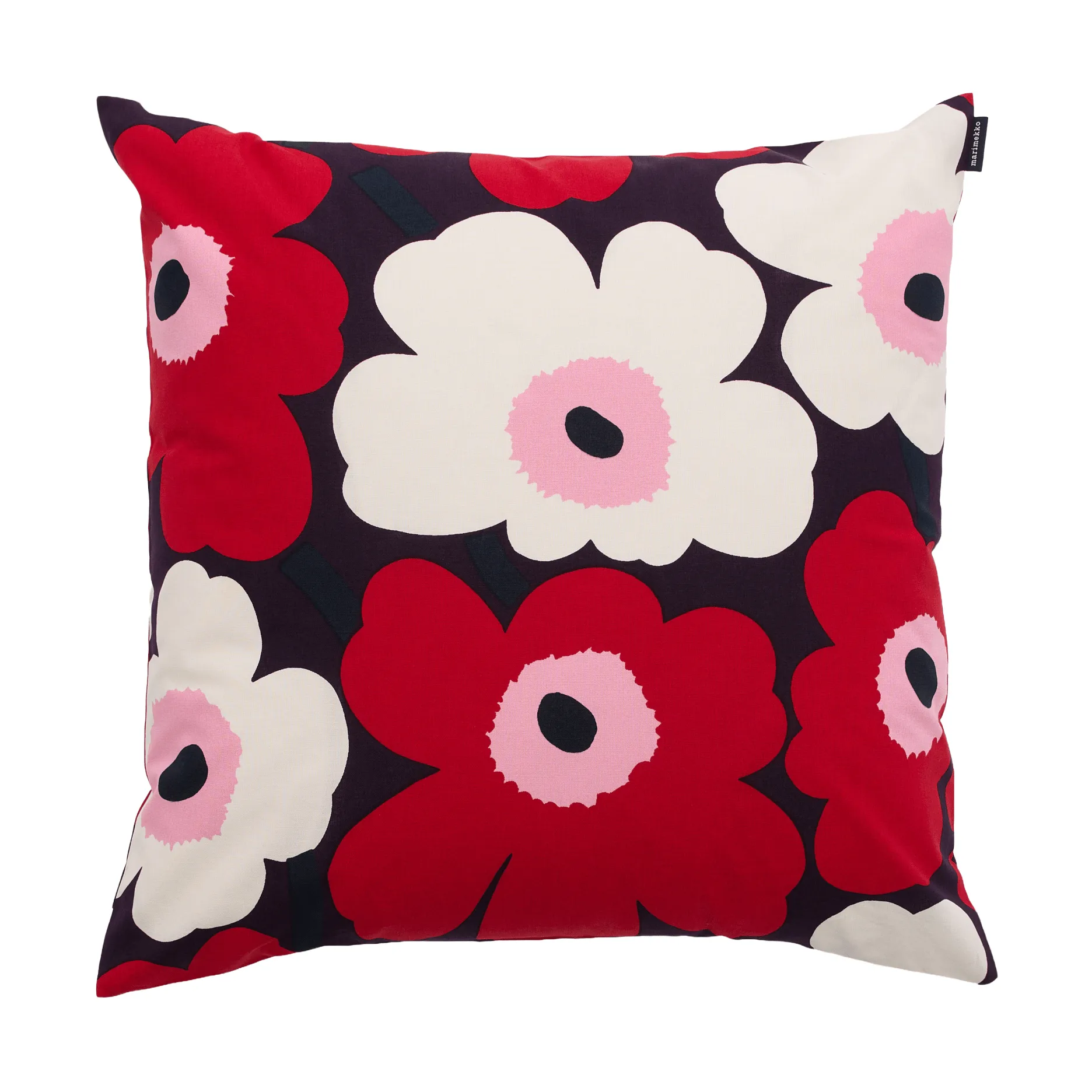 Housse de coussin Pieni unikko 50x50 cm, Plum-cranberry-off white-rose Marimekko