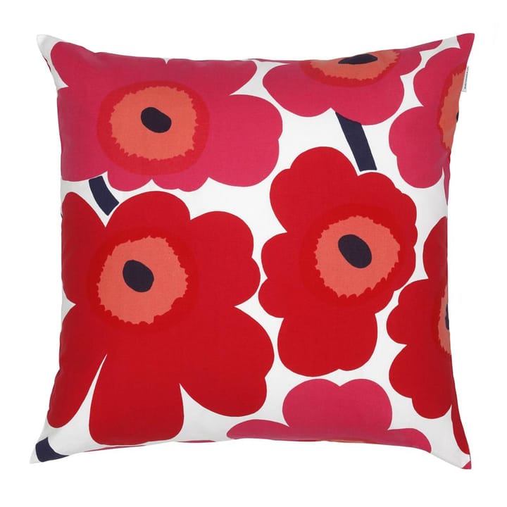 Housse de coussin Pieni Unikko 50x50 cm - rouge-bleu marine - Marimekko