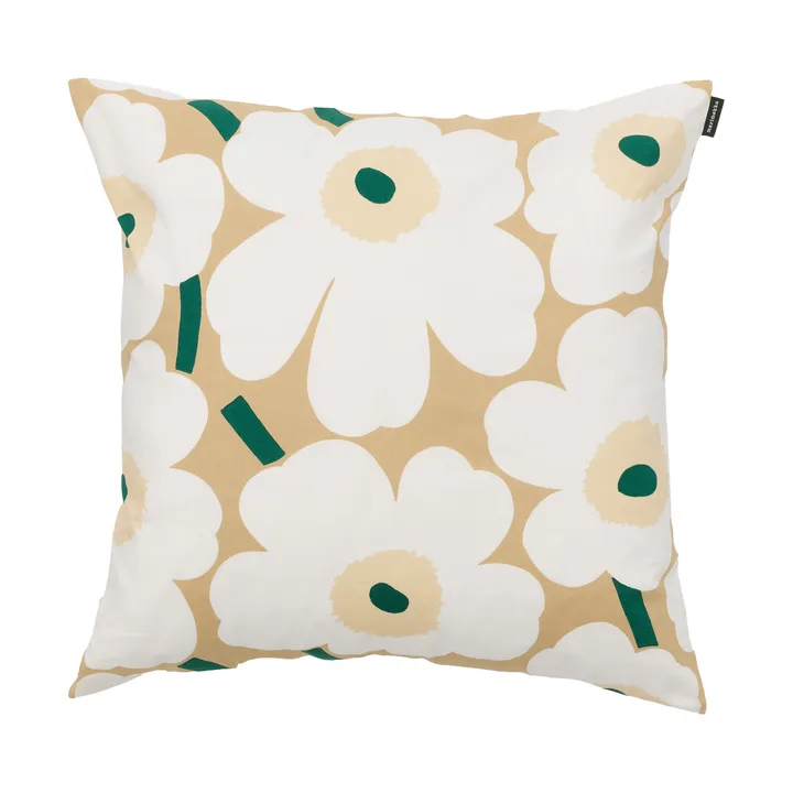 Housse de coussin Pieni unikko 50x50 cm - Sand-white-hay-emerald - Marimekko