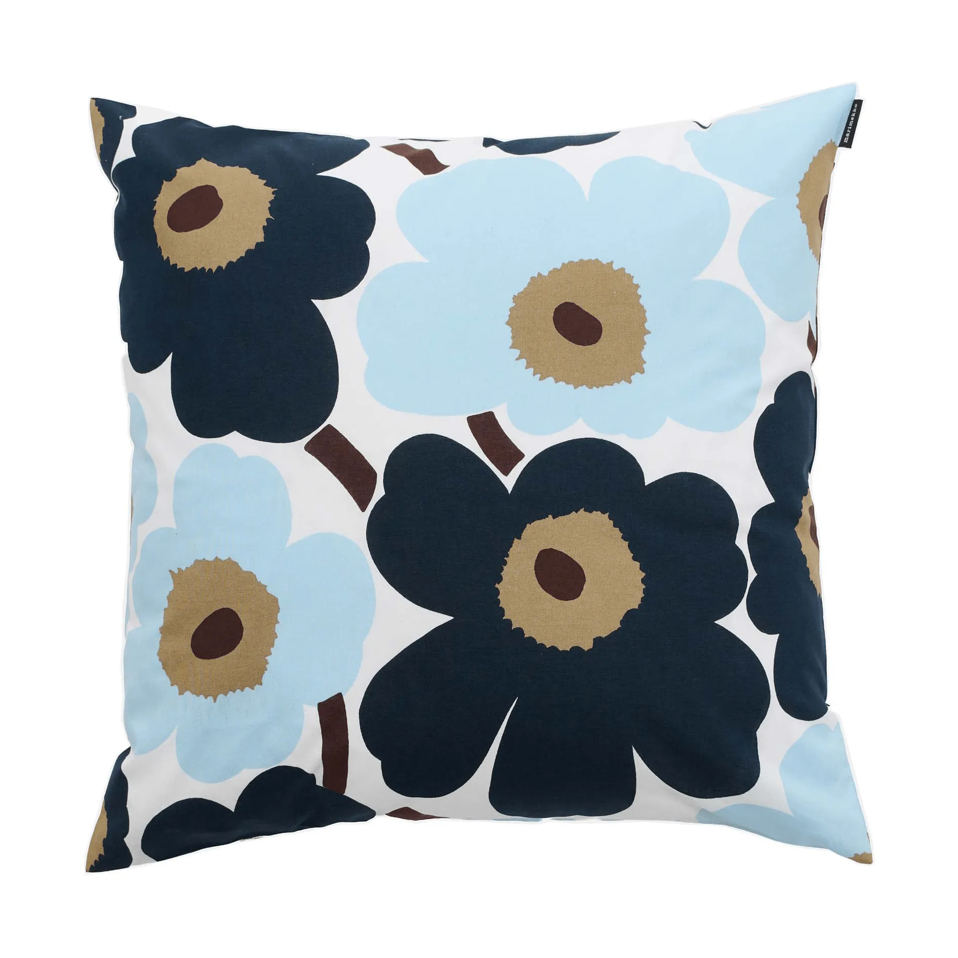 Housse de coussin Pieni Unikko 50x50 cm, White-blueberry-cold blue-dark brown Marimekko