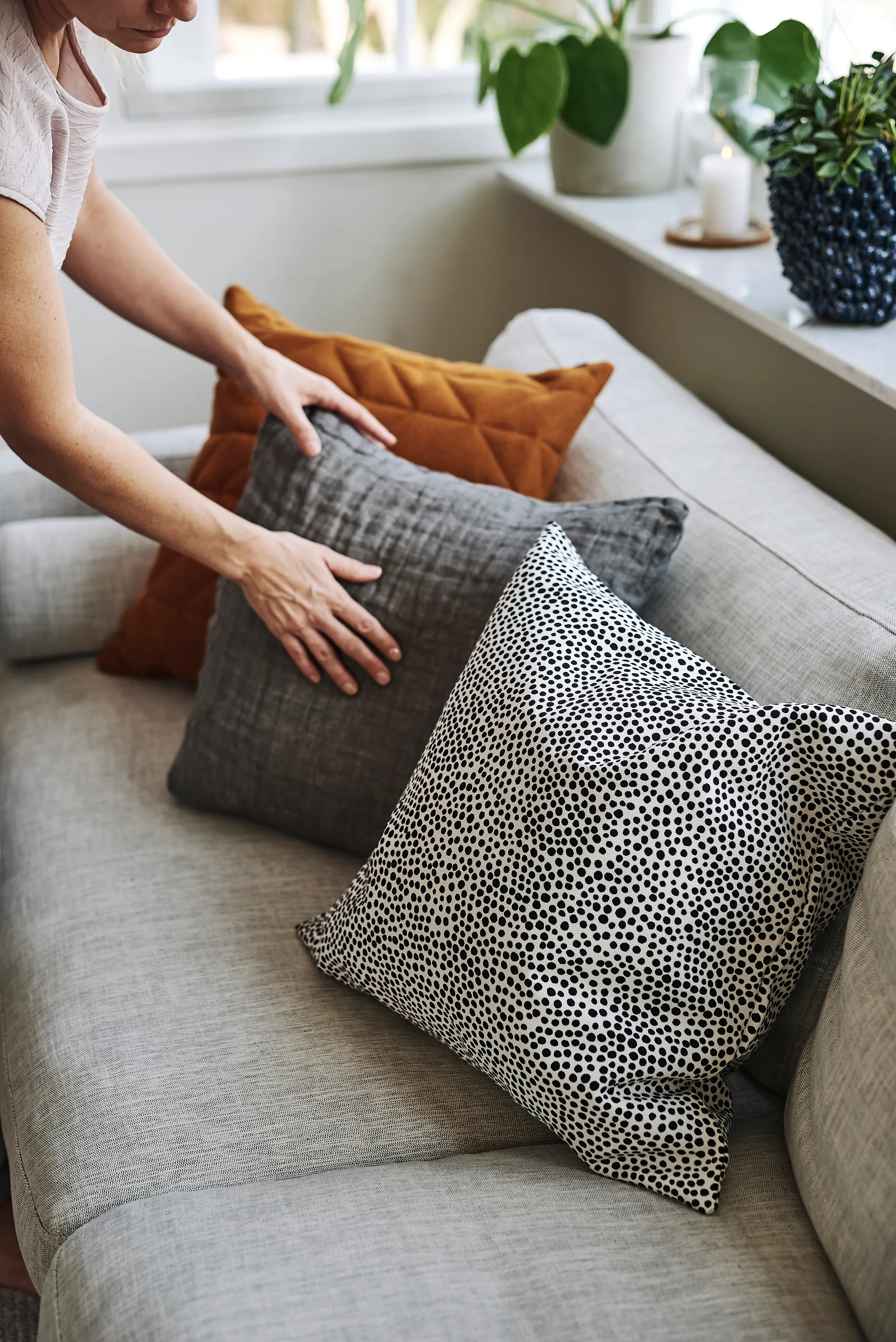 Housse de coussin Pirput Parput, noir-blanc Marimekko