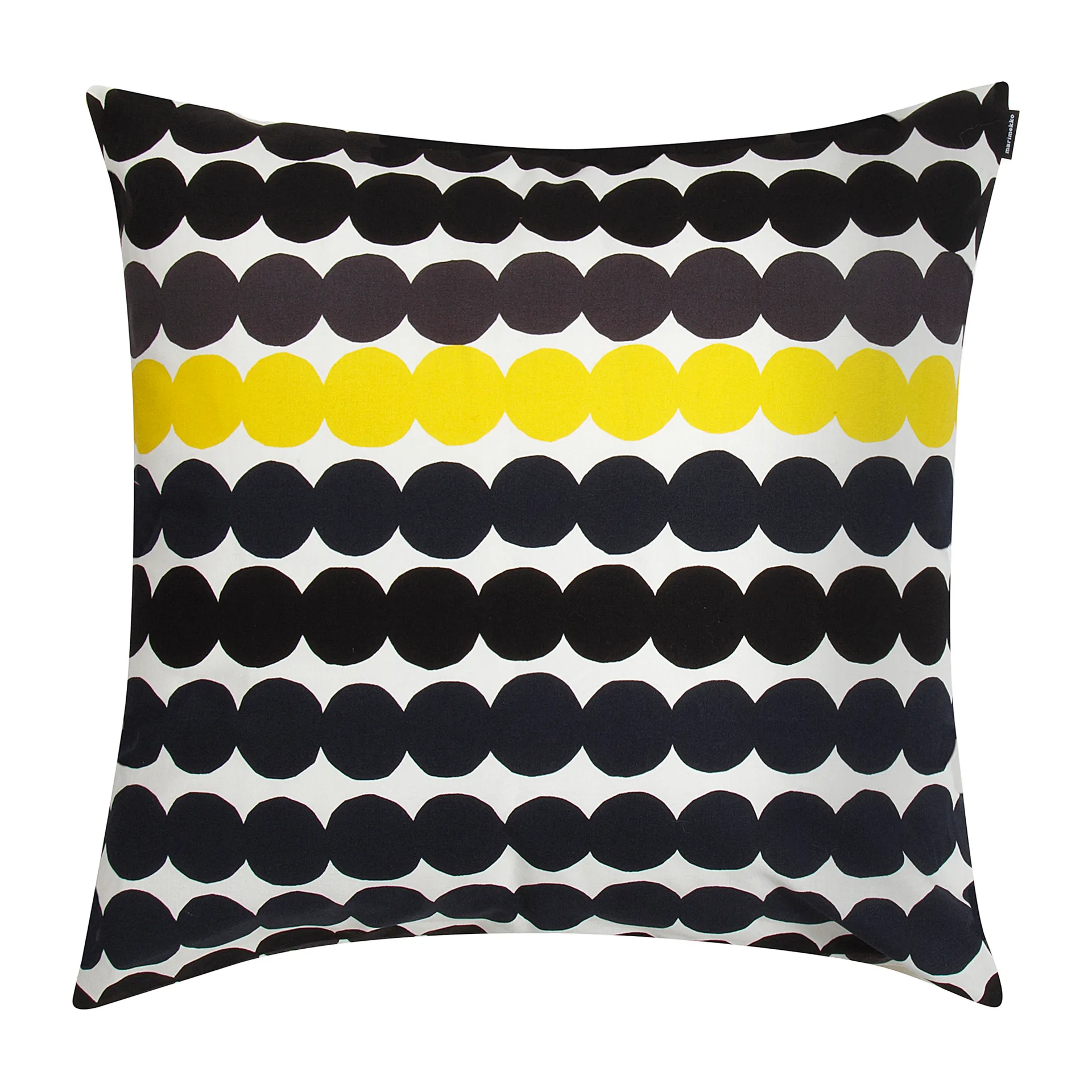 Housse de coussin Räsymatto, noir-gris-jaune Marimekko