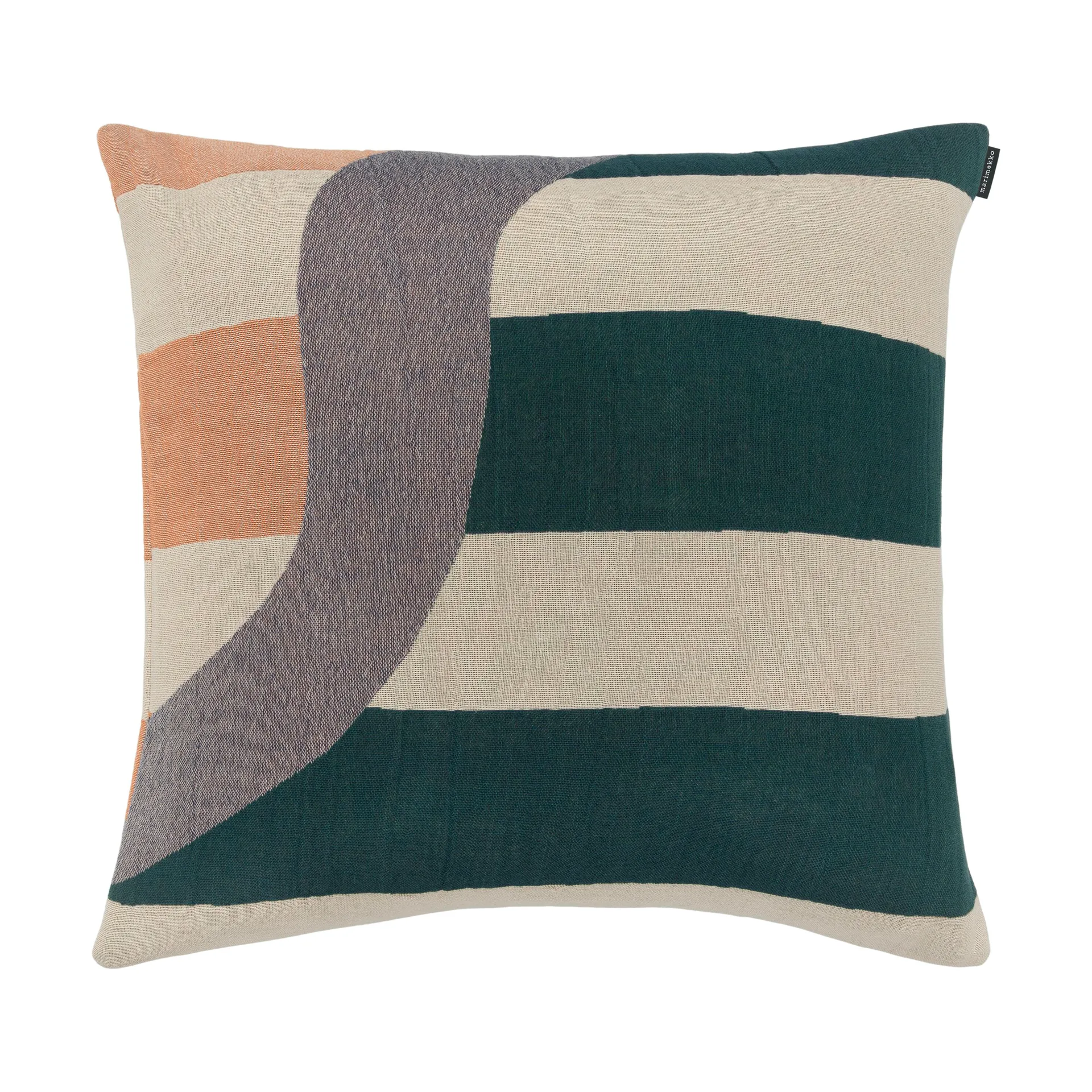 Housse de coussin Siirto jacquard 50x50 cm, Powder-d. blue-l. blue-coral Marimekko