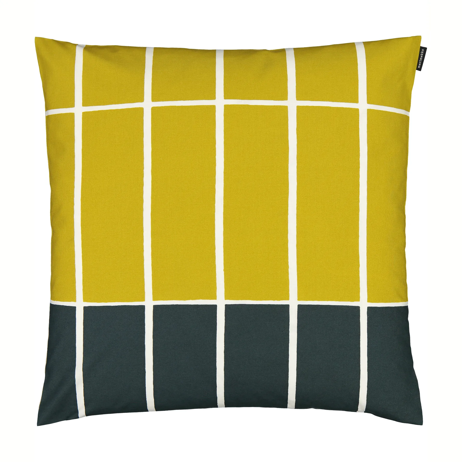 Housse de coussin Tiiliskivi 50x50 cm, Jaune-vert foncé Marimekko