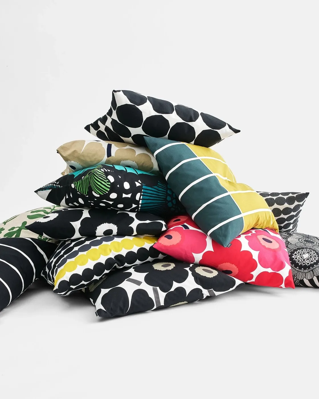Housse de coussin Tiiliskivi 50x50 cm, Jaune-vert foncé Marimekko