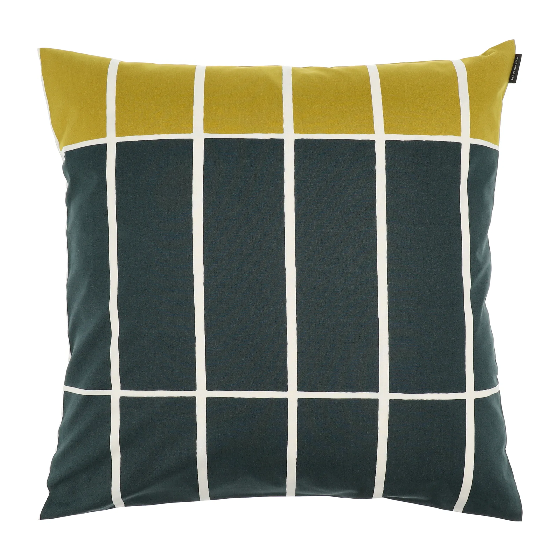 Housse de coussin Tiiliskivi 50x50 cm, Jaune-vert foncé Marimekko