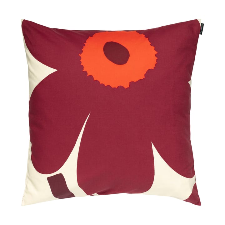 Housse de coussin Unikko 50x50 cm - Vanille-bordeaux-rouge - Marimekko