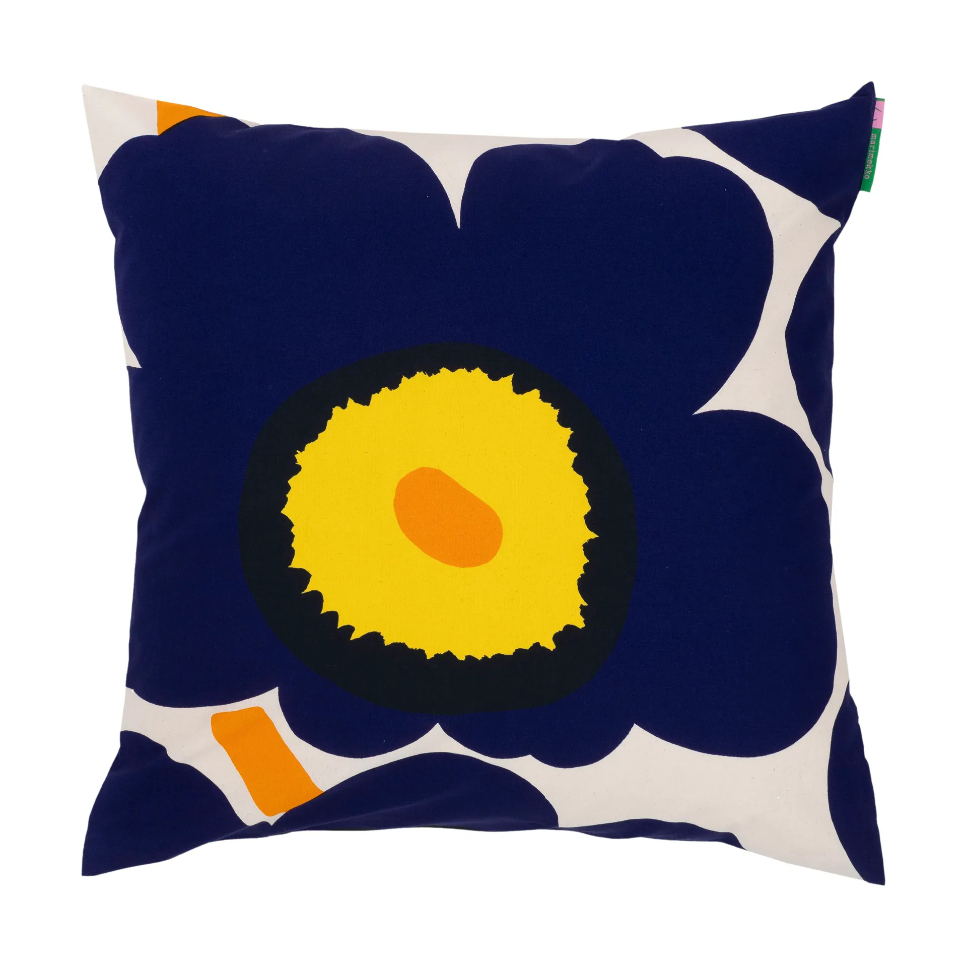 Housse de coussin Unikko 60e anniversaire 50x50 cm, Cotton-d. blue-yellow-orange Marimekko