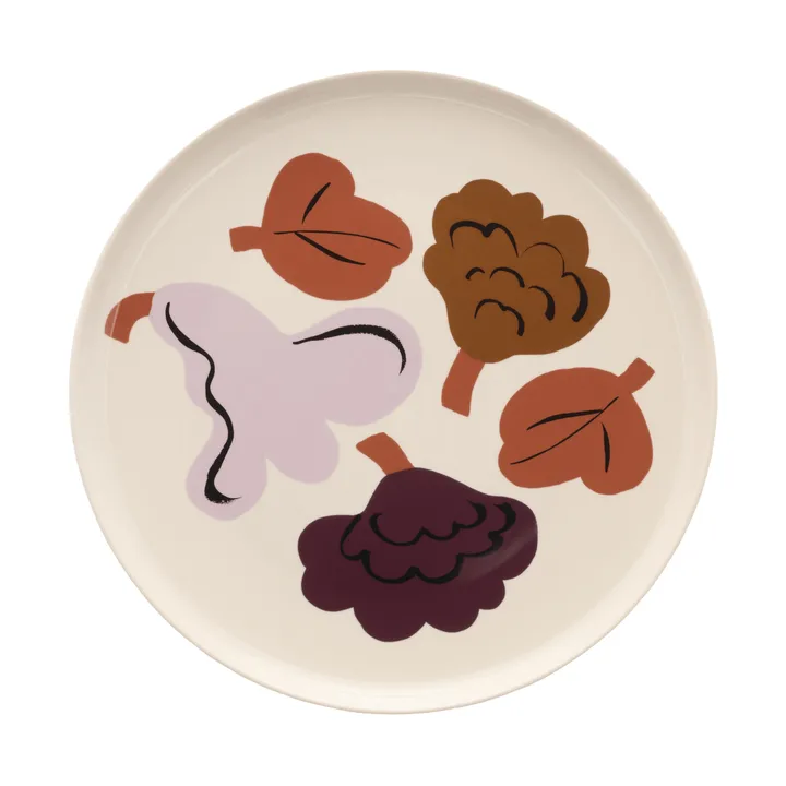 Kukasta Kukkaan assiette plate en métal - Grès-prune-bronze-terracotta Ø20 cm - Marimekko