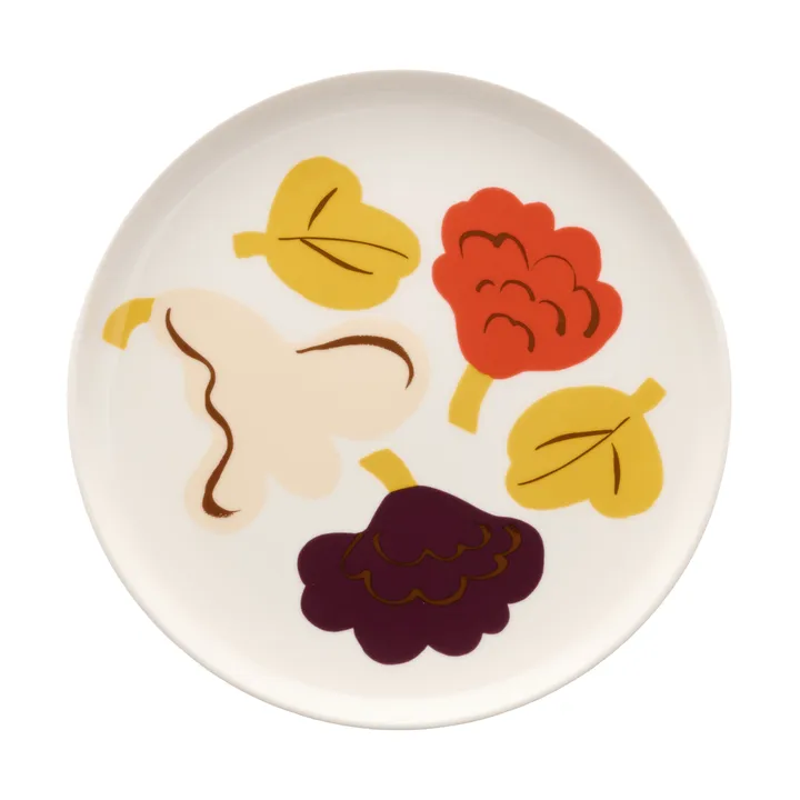 Kukasta Kukkaan assiette plate en métal - White-vanilla-terrac-plum, Ø20 cm - Marimekko