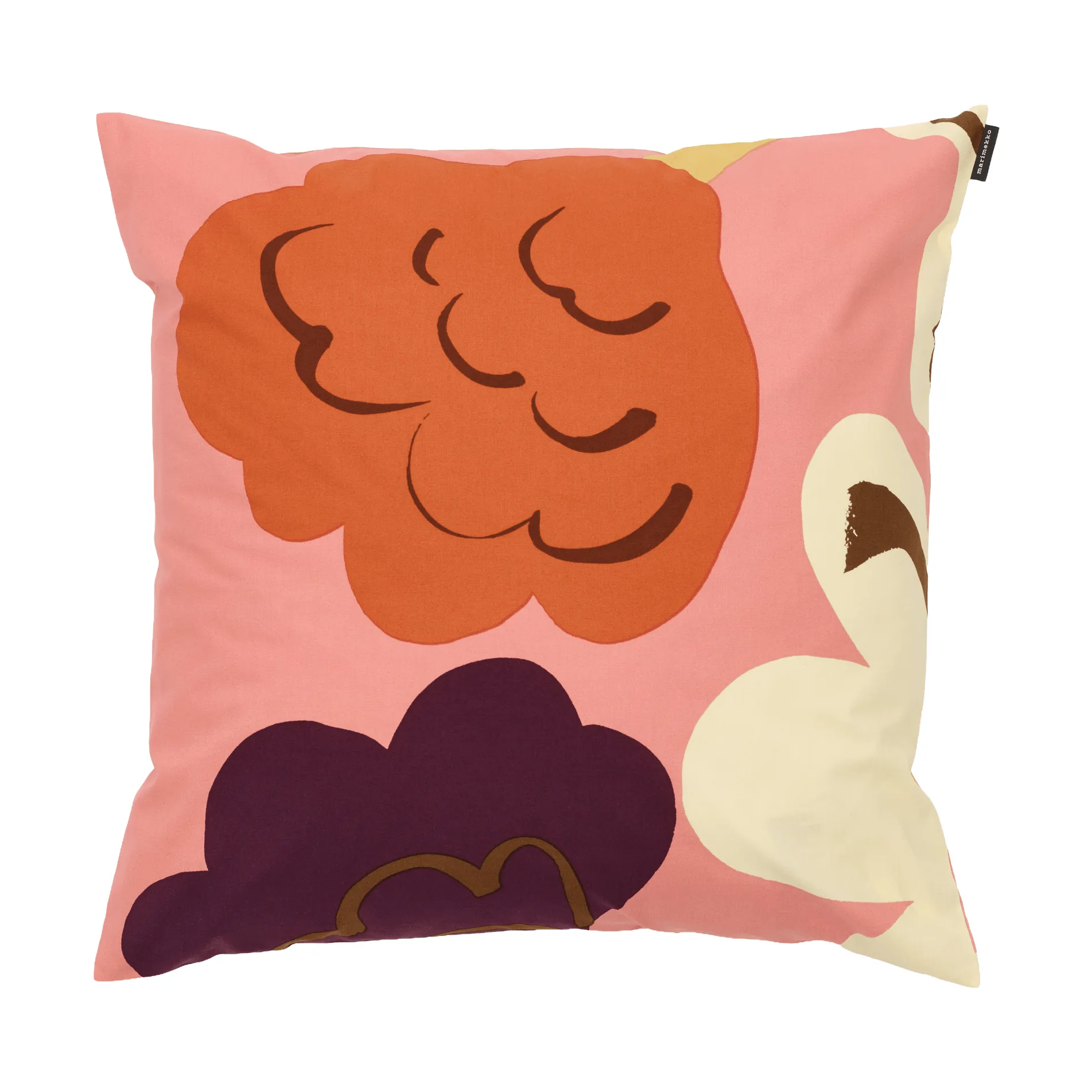 Kukasta Kukkaan housse de coussin, Pink-off white-plum-terracotta, 50x50 cm Marimekko
