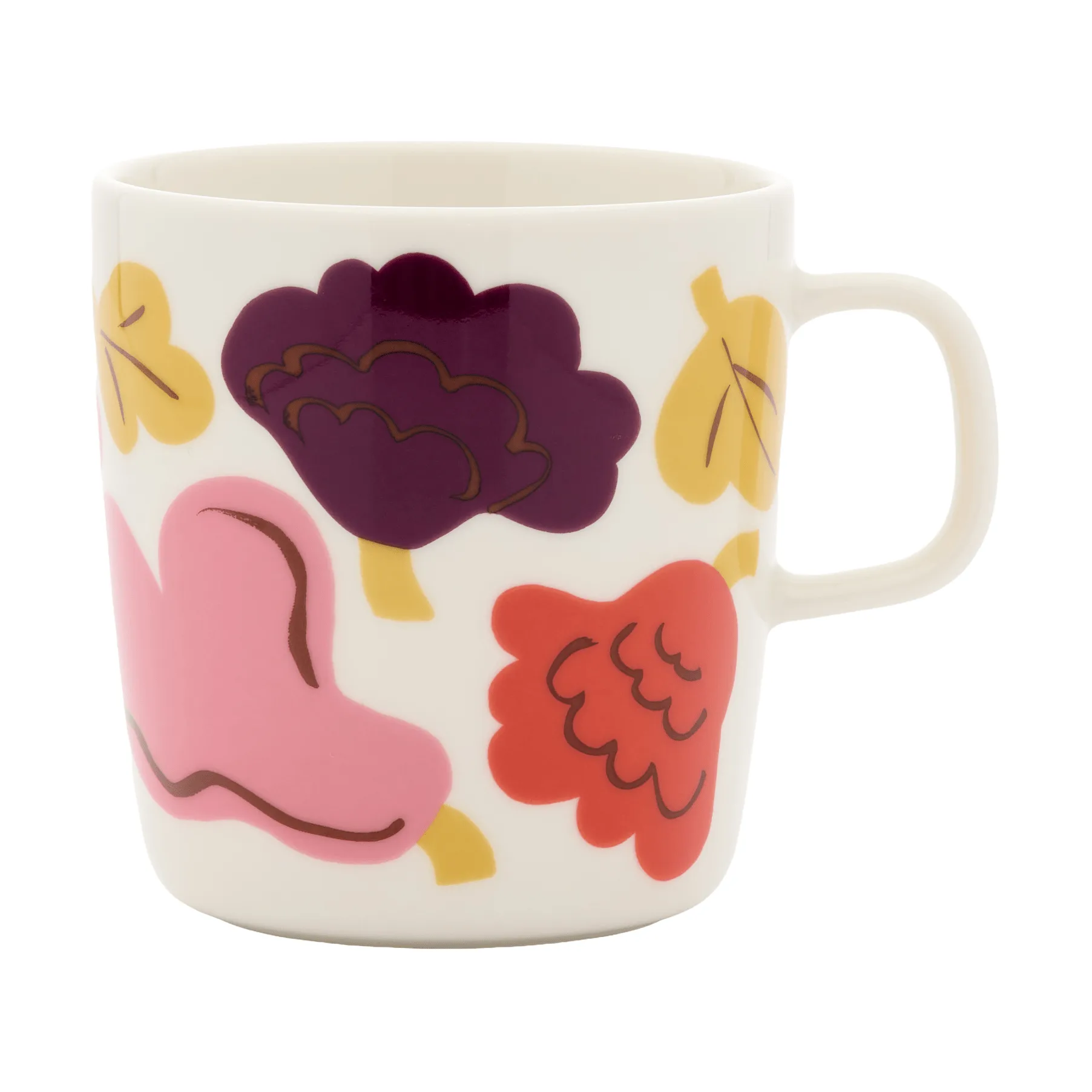 Kukasta Kukkaan mug tasse, White-pink-terrac-plum, 40 cl Marimekko