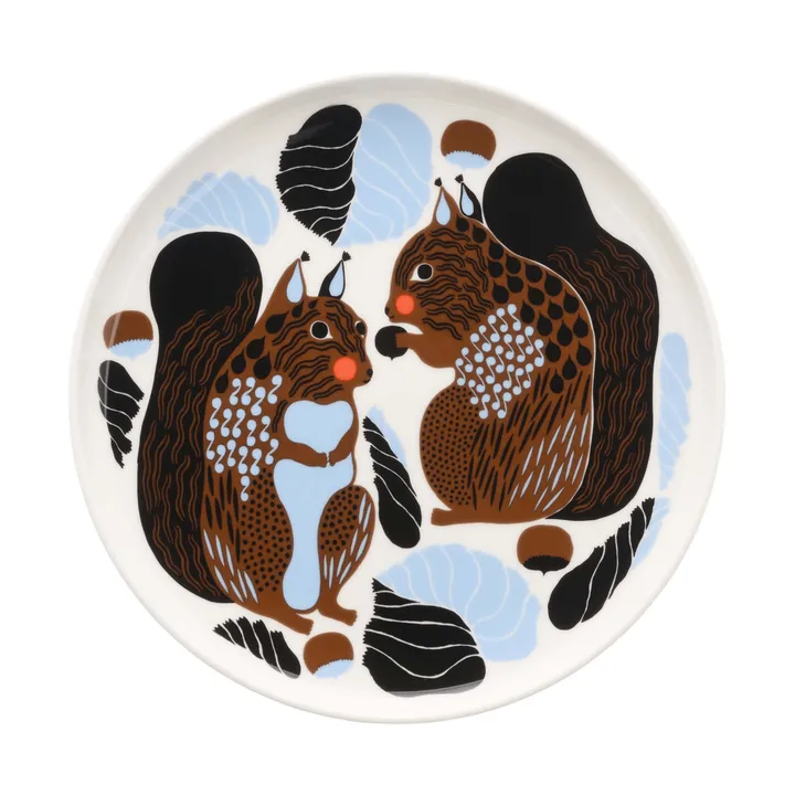 Kurre assiette - White-brown-black-light blue - Marimekko