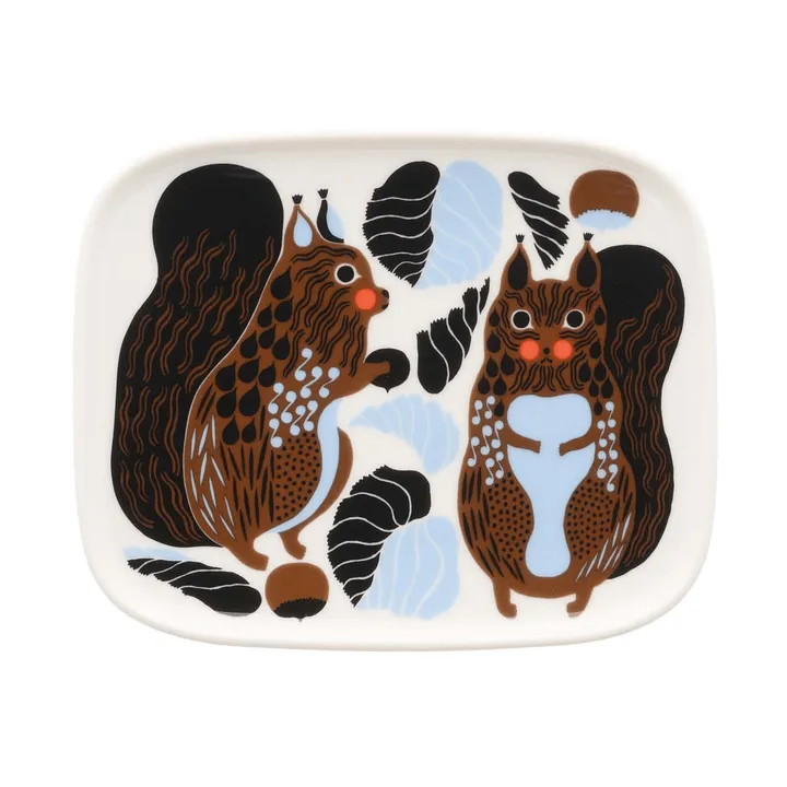Kurre assiette - White-brown-black-light blue - Marimekko