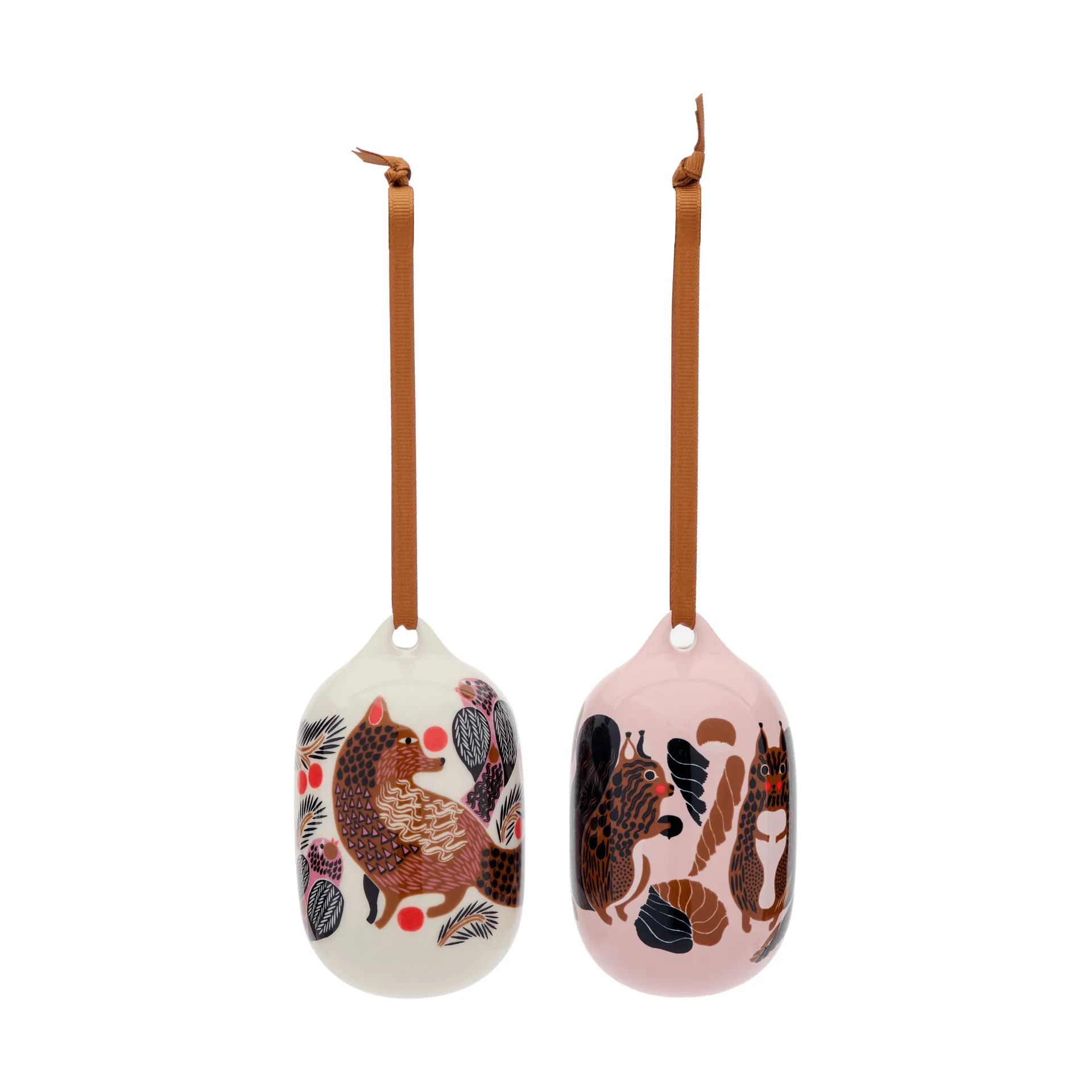 Kurre Ketunmarja suspension décorative, Rose-blanc-multicolore, 2 pièces Marimekko