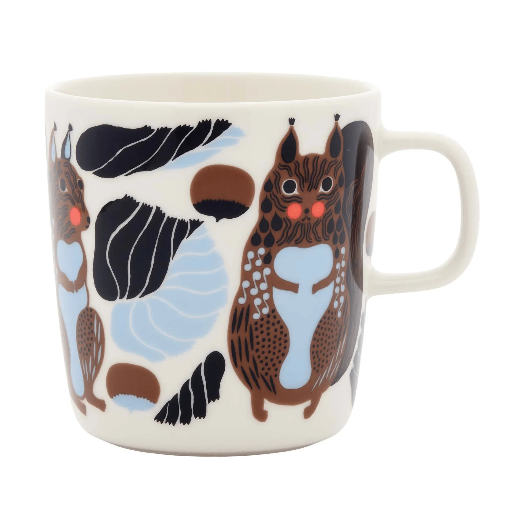 Kurre mug tasse 40 cl, White-brown-black-light blue Marimekko