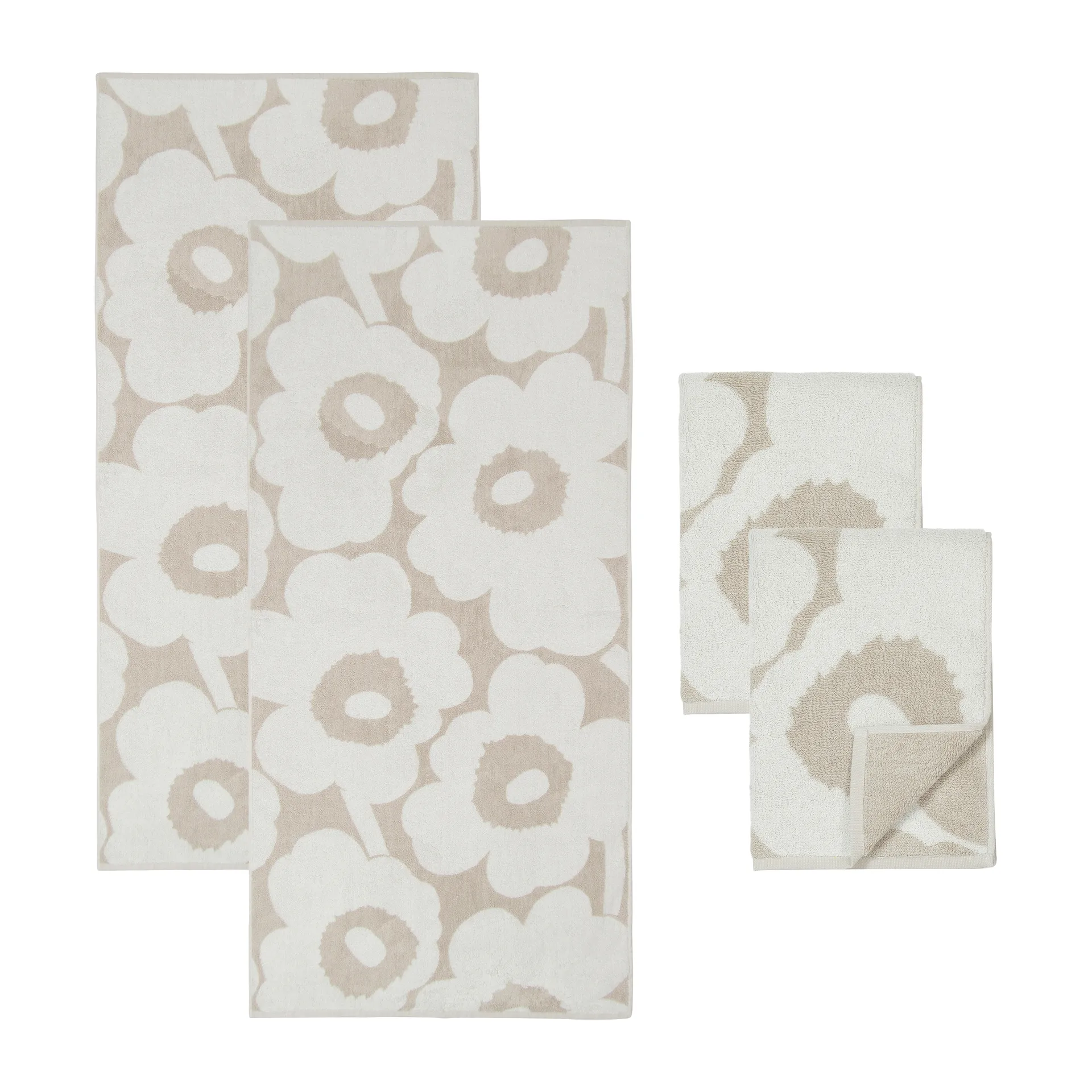 Lot de serviettes Unikko, Beige-blanc Marimekko
