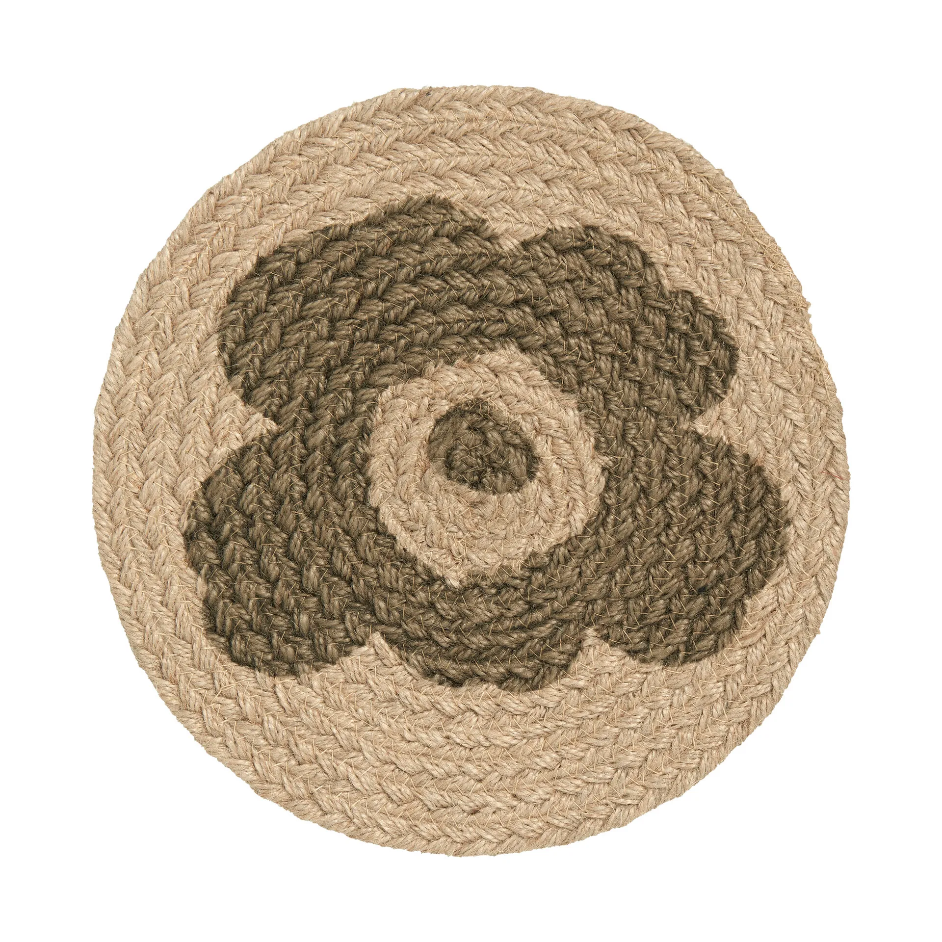 Manique Unikko jute Ø25 cm, Beige-vert Marimekko