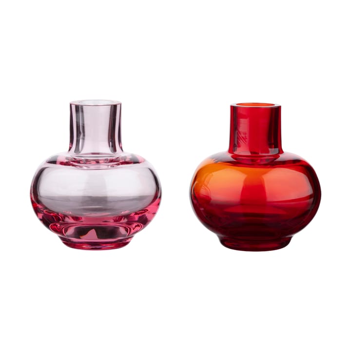 Mini vase 2 pièces - Rubis rouge-rose - Marimekko