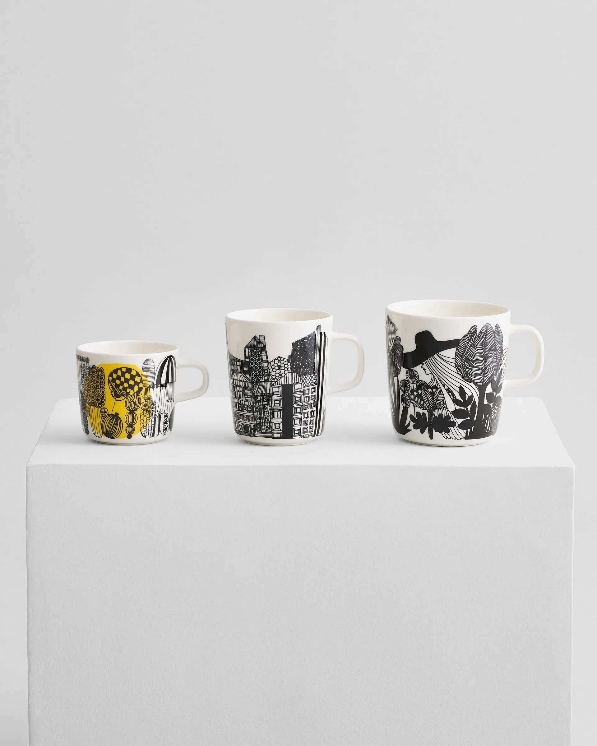 Mug à thé Siirtolapuutarha 4 dl, noir-blanc-rose Marimekko