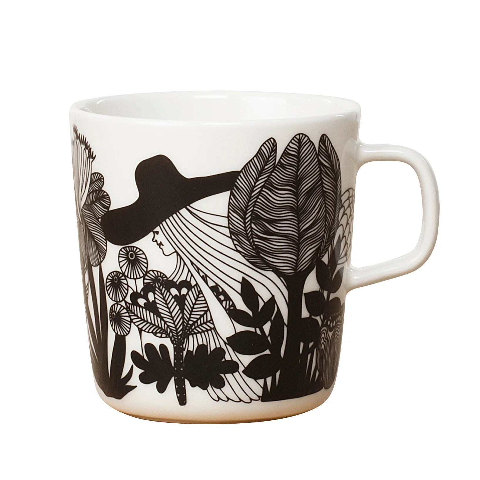 Mug à thé Siirtolapuutarha 4 dl, noir-blanc-rose Marimekko