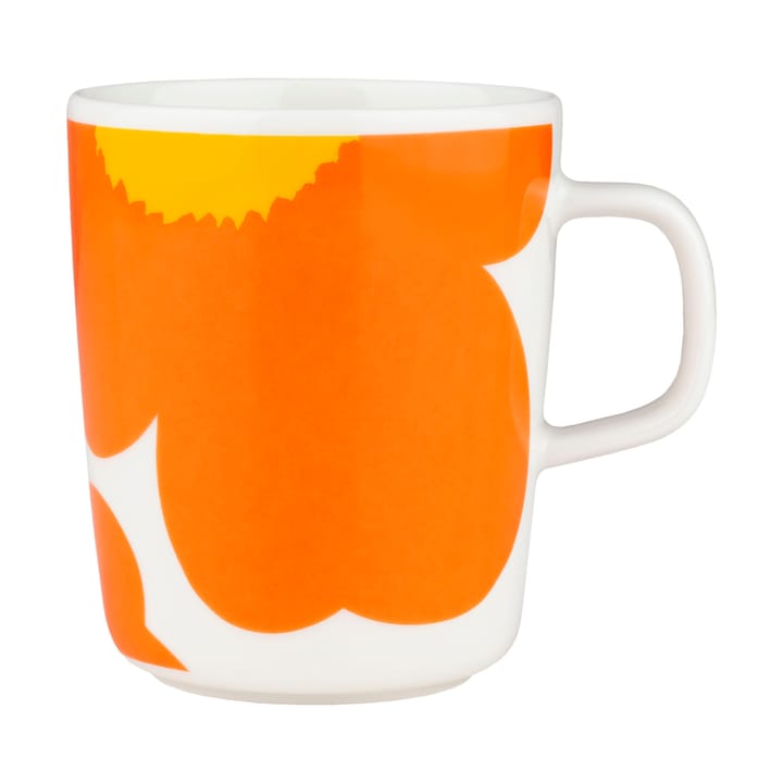 Mug Iso Unikko 25 cl - White-orange-yellow - Marimekko