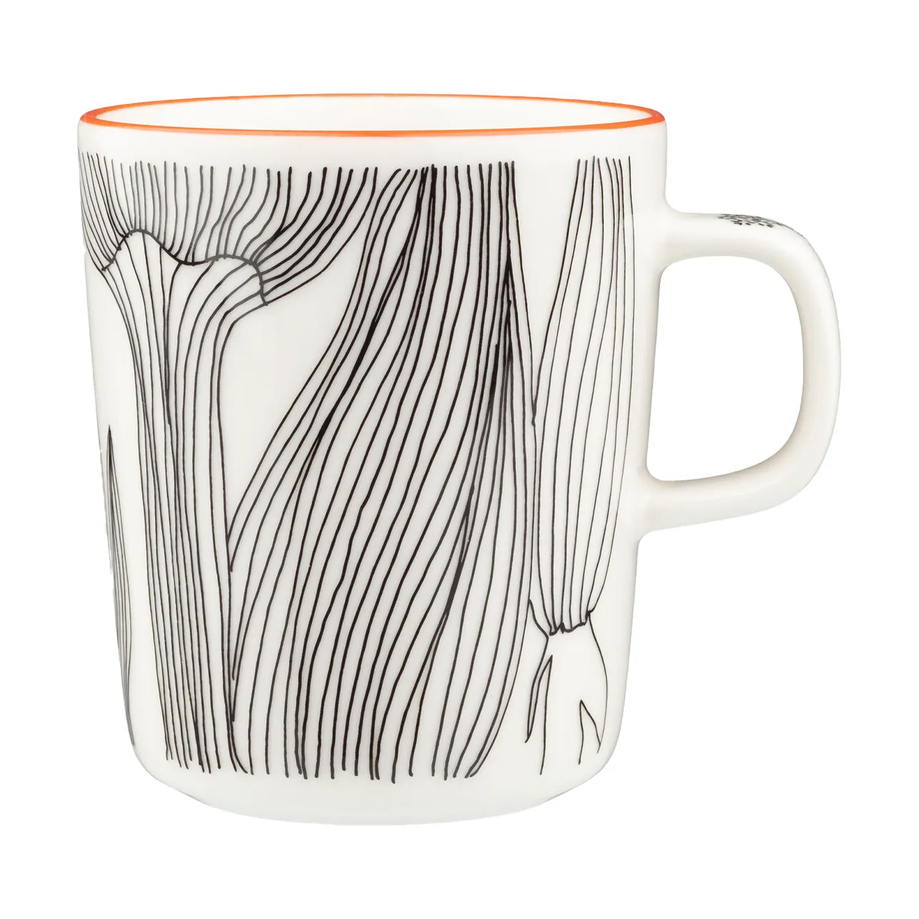 Mug Kukat Puhkeavat 25 cl, White-black-orange Marimekko