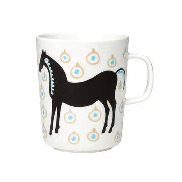 Mug Musta Tamma 25 cl - Blanc-marron-beige - Marimekko