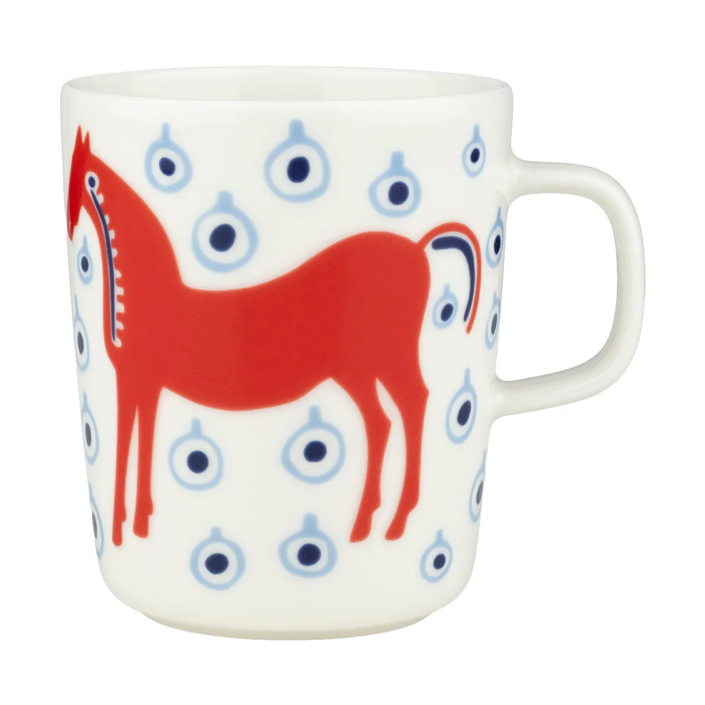 Mug Musta Tamma 25 cl, Off white-orange red-light blue Marimekko