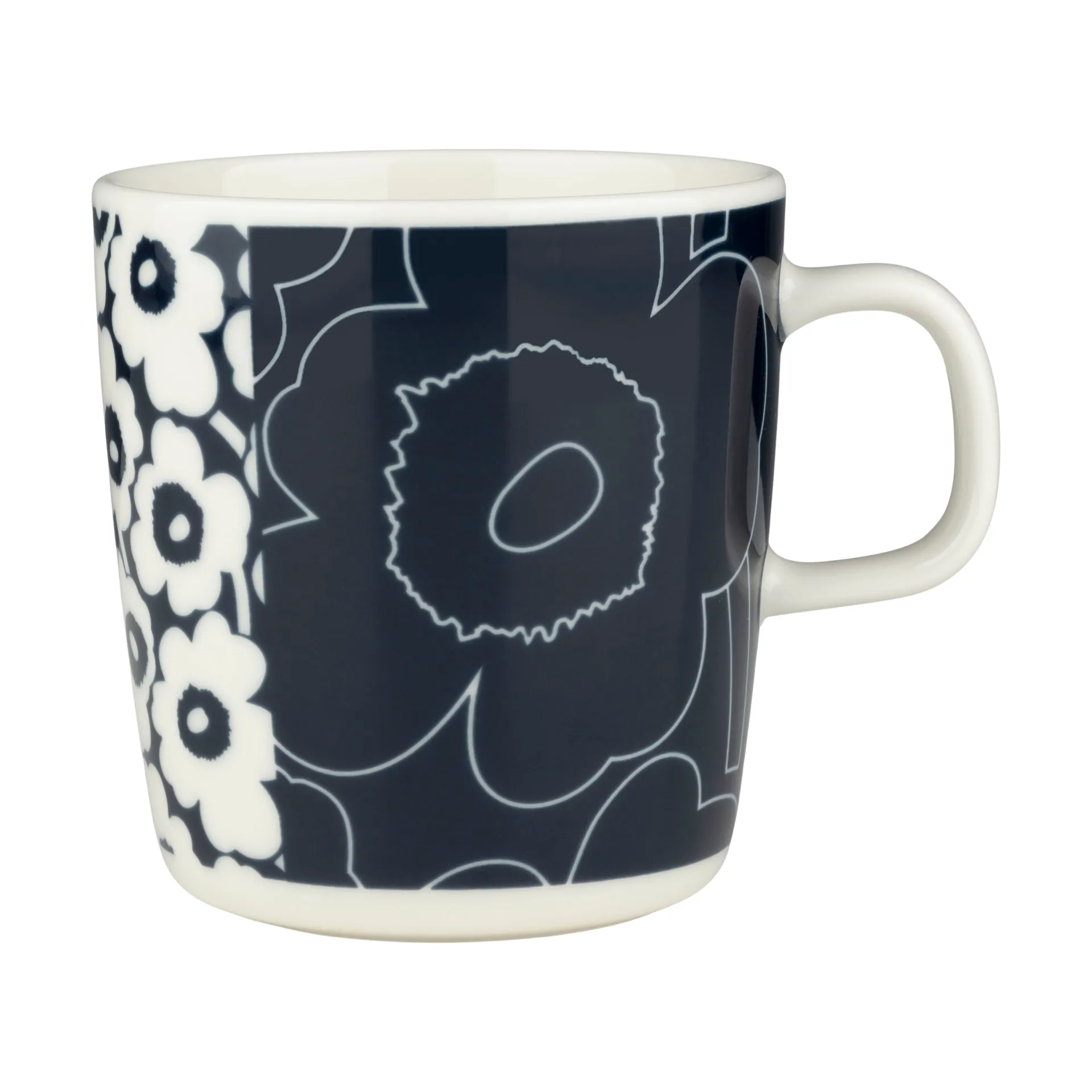 Mug Oiva Unikko Kollaasi 40 cl, White-dark blue Marimekko