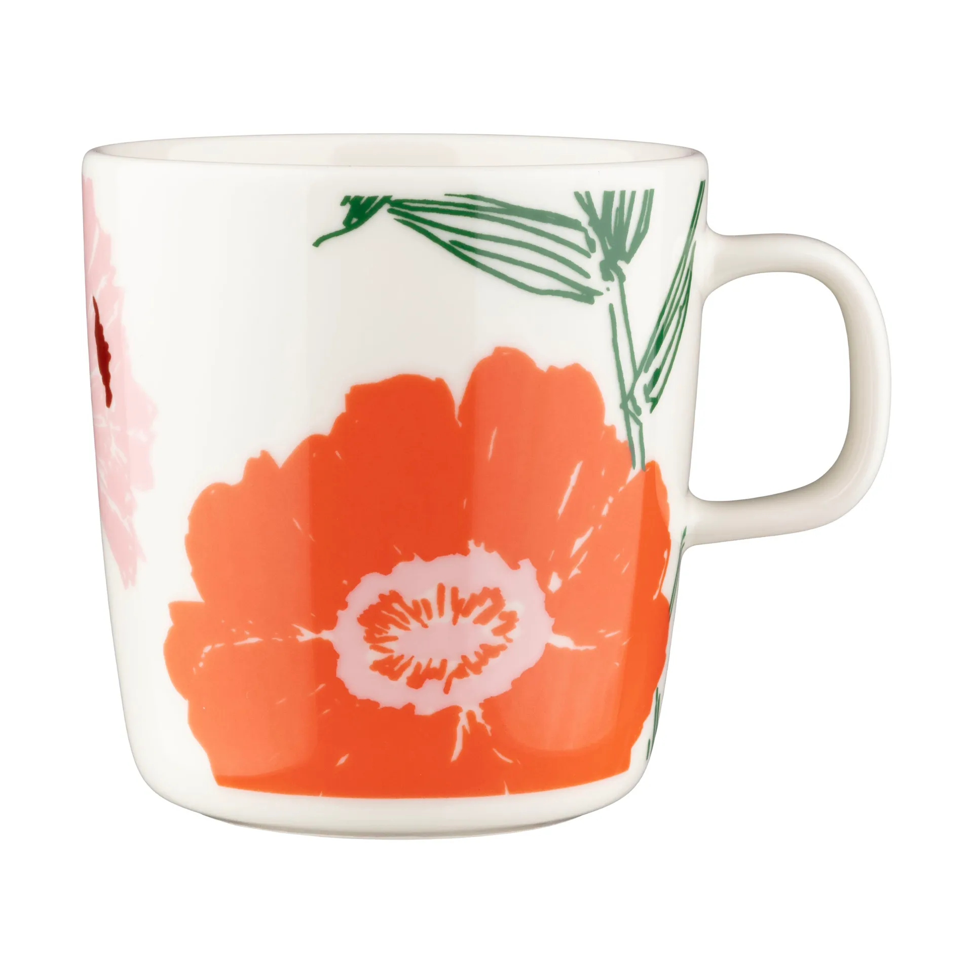 Mug Puutarhakutsut 40 cl, White-green-orange Marimekko
