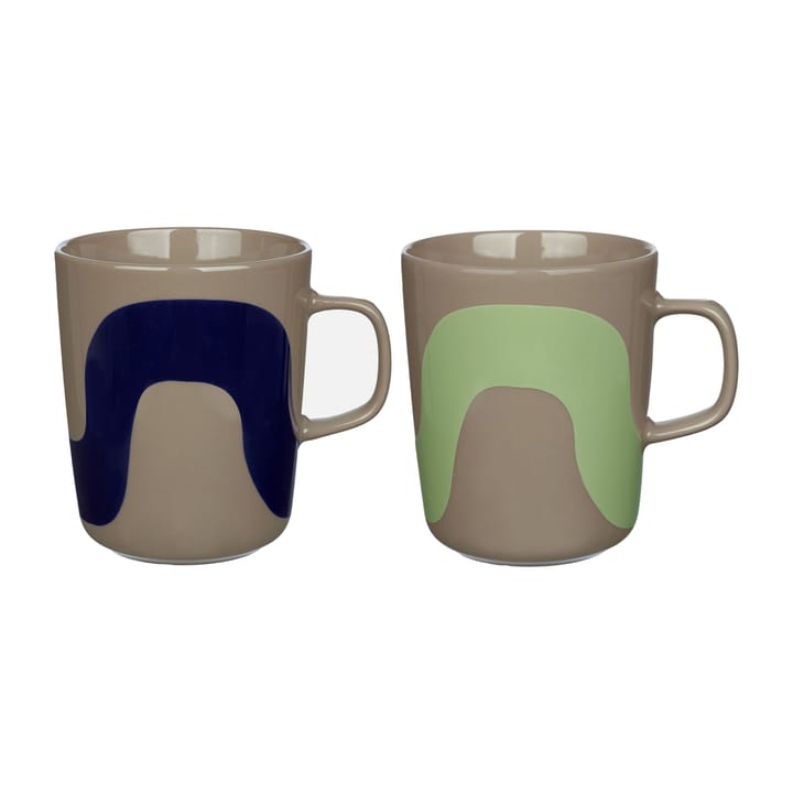 Mug Seireeni 25 cl, lot de 2 - Terra-bleu foncé-menthe - Marimekko