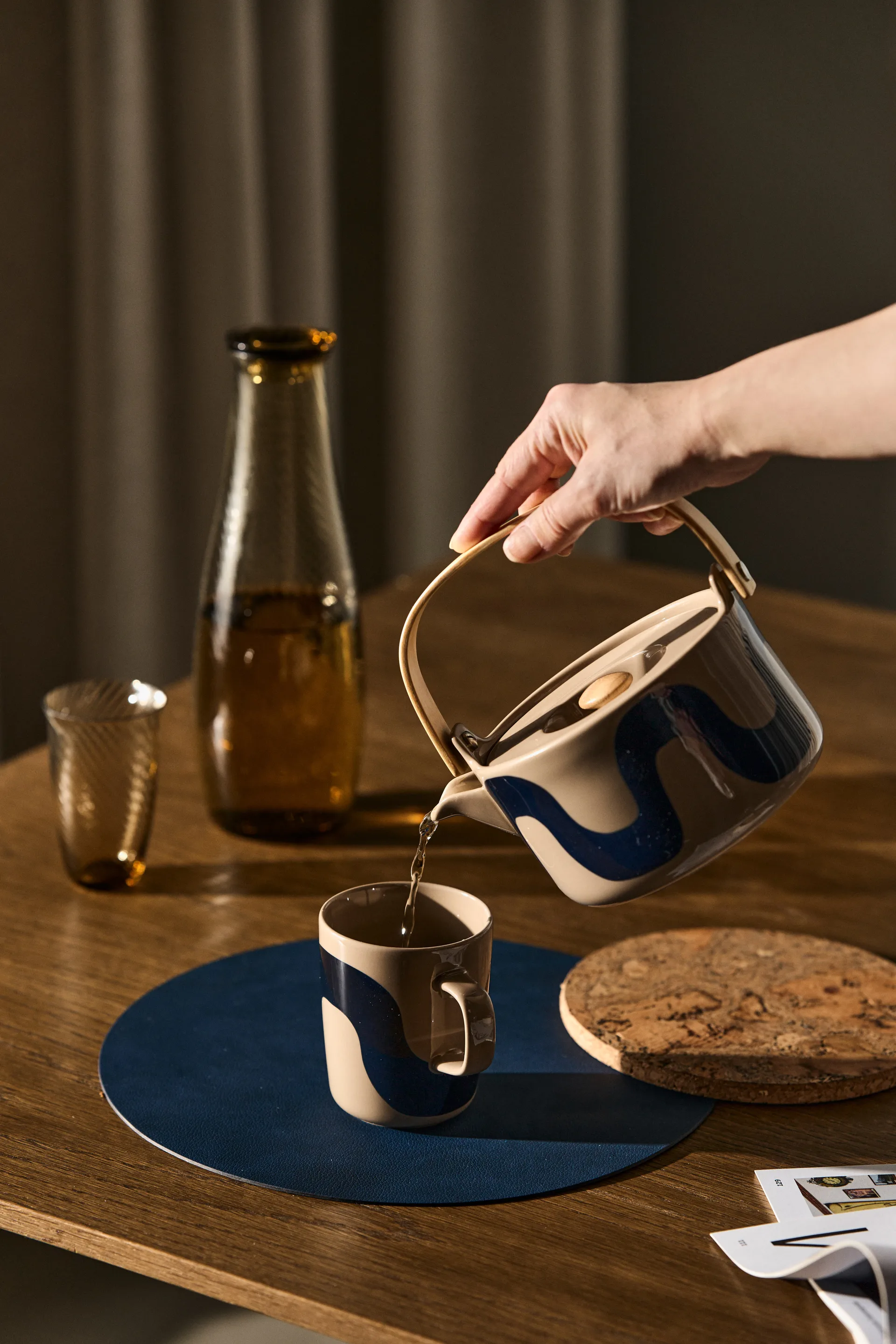 Mug Seireeni 25 cl, lot de 2, Terra-bleu foncé-menthe Marimekko