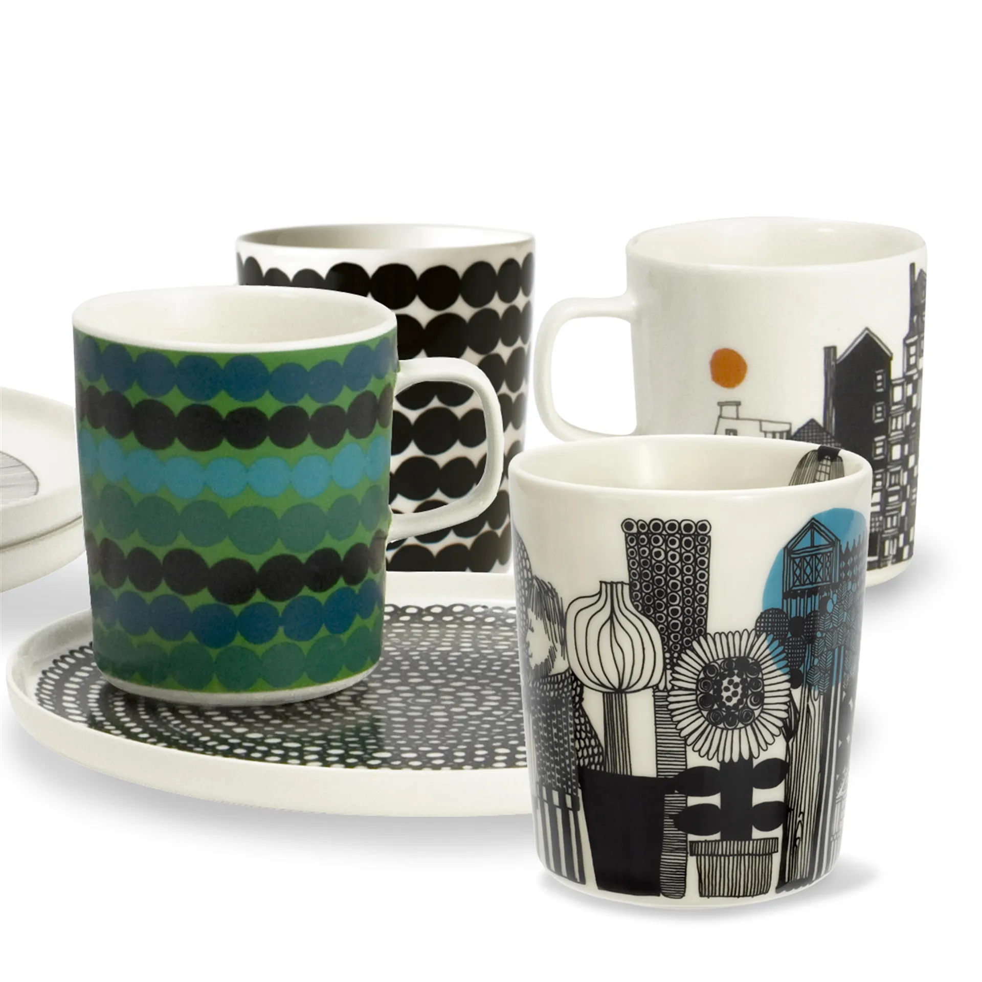 Mug Siirtolapuutarha 2,5 dl, noir-orange Marimekko