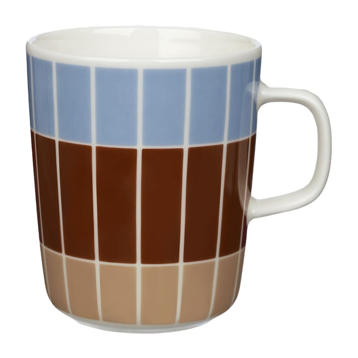 Mug Tiiliskivi 25 cl - Bleu clair-brun rouge-beige - Marimekko