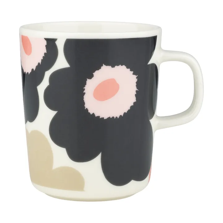 Mug Unikko 25 cl - Off white-charcoal-sand-pink - Marimekko