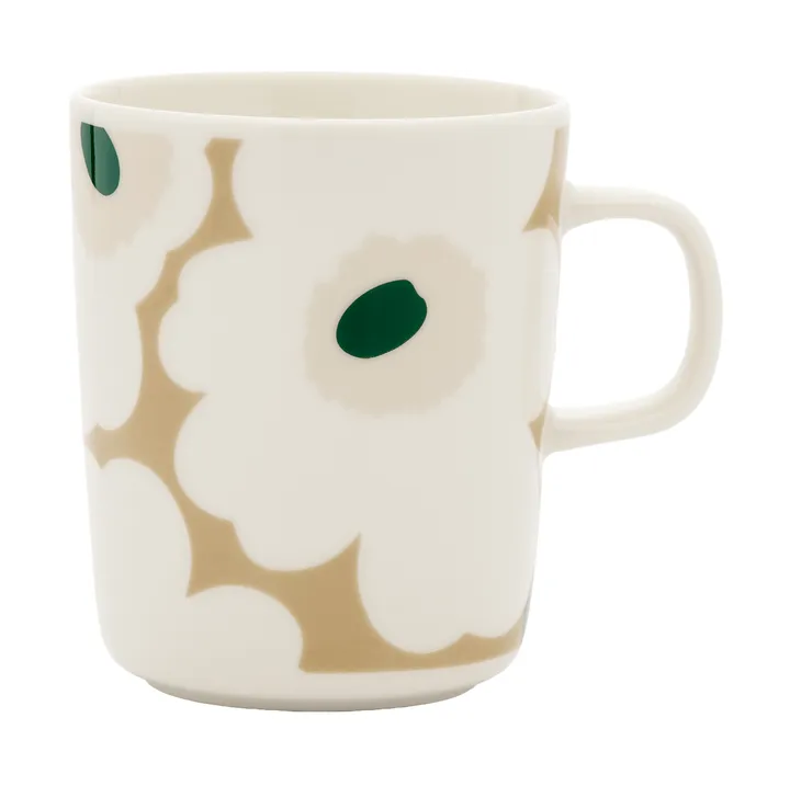 Mug Unikko 25 cl - White-beige-light sand-dark green - Marimekko
