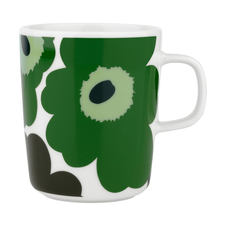 Mug Unikko 25 cl - White-green-d. green - Marimekko