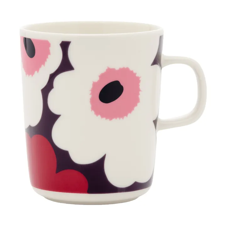 Mug Unikko 25 cl - White-plum-cranberry-pink - Marimekko
